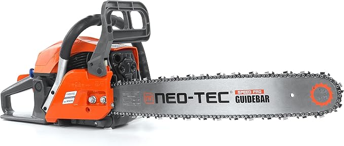 NEO-TEC 62cc 20 Inch Gas Powered Chainsaw 2-Cycle Petrol 3.5HP Handheld Reliable Motosierra De Gasolina for Tree Pruning Wood Cutting Firewood Preparation and Yard Maintenance