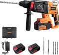 21V Cordless Rotary Hammer Drill with 2 Pack 4Ah Batteries, SDS-Plus Hammer Drill for Concrete Demolition Chipping Rotomartillo Home Renovation with Brushless Motor,4 Working Modes
