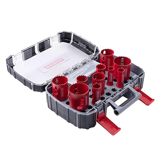 Diablo General Purpose Bi-Metal Hole Saw Set - Fits with Mandrel System - 10 Saw Cups, 1 Mandrel, 1 Pilot Bit, 2 Adaptor Nuts - DHS14SGP