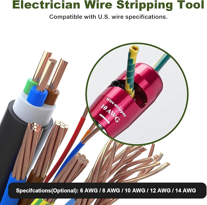 Wire Stripper Twister Tool for Drill, 2026 Upgraded Wire Stripping Tool & Wire Twisting Connector for Cutters 6-14 AWG, 8 In 1 Professional Electrician Twister Stripping Tool with 70 PCS Wire Nut