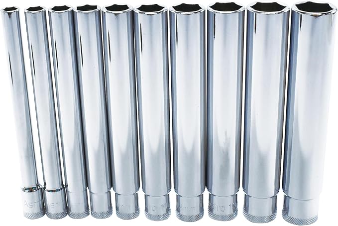 Astro Tools 4111 10PC 1/4" Drive Extra Deep Metric Socket Set 6-15mm