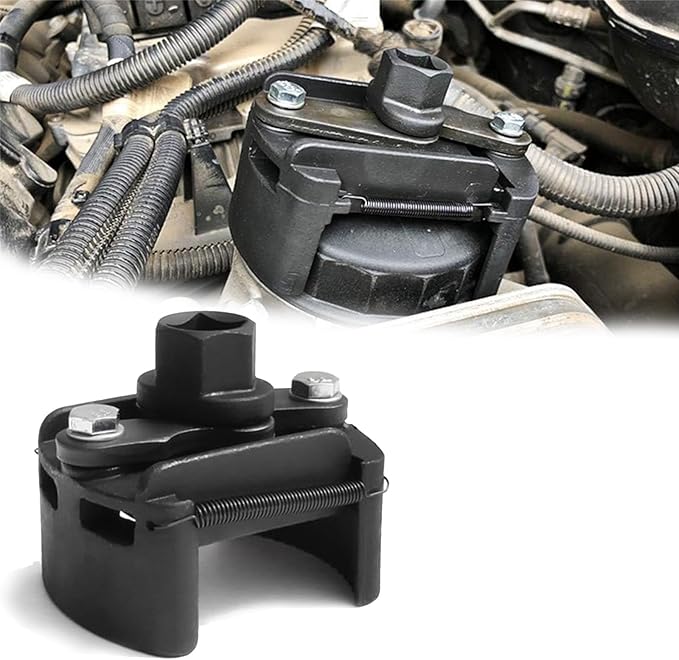 Oil Filter Wrench Removal Tool Adjustable Use for 2.36 inch to 3.15 inch, Durable Cap Spanner Tool Set with 2 Durable Non Slip Serrated Jaws Special Design