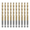 SALI Cobalt Drill Bit Set,10 Pack 1/4 Inch High Speed Steel Hex Shank Jobber Drill Bits, for Hardwood, Aluminum,Metal,Copper,Alloyed Steel
