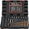 VEVOR Bolt Extractor Kit, 54 Pieces Easy Out Screw Extractor Set, Left Hand Drill Bit Set, Multi-Spline Extractors, for Removing Damaged, Stripped, Broken, Rusted, Rounded-Off Bolts, Nuts & Screws