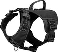 ICEFANG Quick-Moving Tactical Dog Harness X-Large Dogs,No Pull Dog Vest | Control Handle,Reflective,Full Metal Buckles,Adjustable,Hook-and-Loop Panel,Soft Padded,Black,X-Large