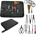 Gardening Bonsai Tool Sets 15pcs Carbon Steel Garden Plant Trimming Kit Scissor Cutter Shear Heavy Duty Nylon Case Outdoor Entrenching Tools