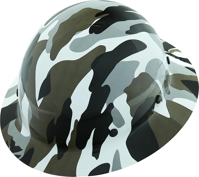 AFP Fiber Full Brim Hard Hat | 6 Point Ratchet Suspension | OSHA & ANSI Rated | Hard Hats for Men | Premium Construction Helmets for Safety