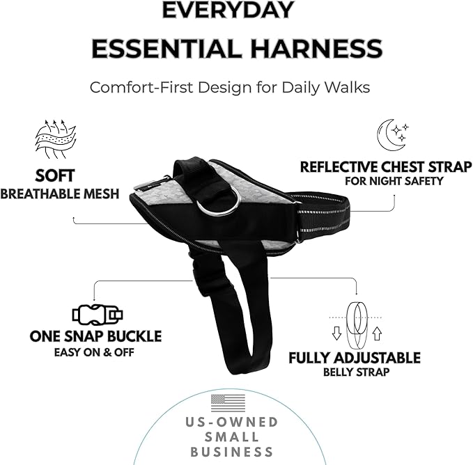 ShawnCo Essential Dog Harness, No-Pull Pet Vest (Arctic Camo,XL) | 3 Leash Clips, Easy On, No-Choke, Reflective, Adjustable Fit, Padded Comfort, Control Handle, For Small, Medium & Large Dogs