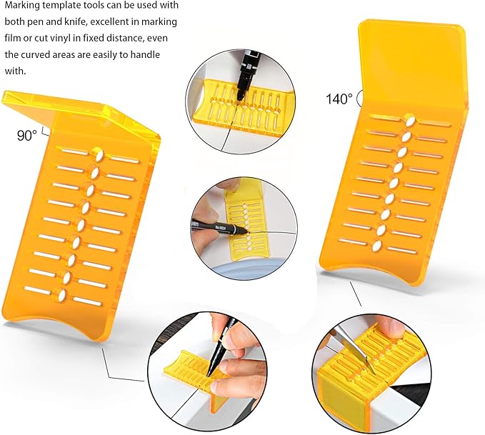 Pro Vinyl Wraps Applicator Tool Kit Window Tint Film Car Wrapping Tools Includes Felt Squeegees, Plastic Scraper, Wrap Knife and Blades, Magnetic Holders, Cleaning Cloth, Gloves and Finger Sleeve