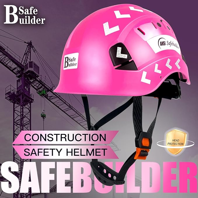Construction Safety Helmet ABS Hard Hat Adjustable Ventilation System Hardhats Industrial Work Head Protection for Men Certified ANSI/ISEA Z89.1