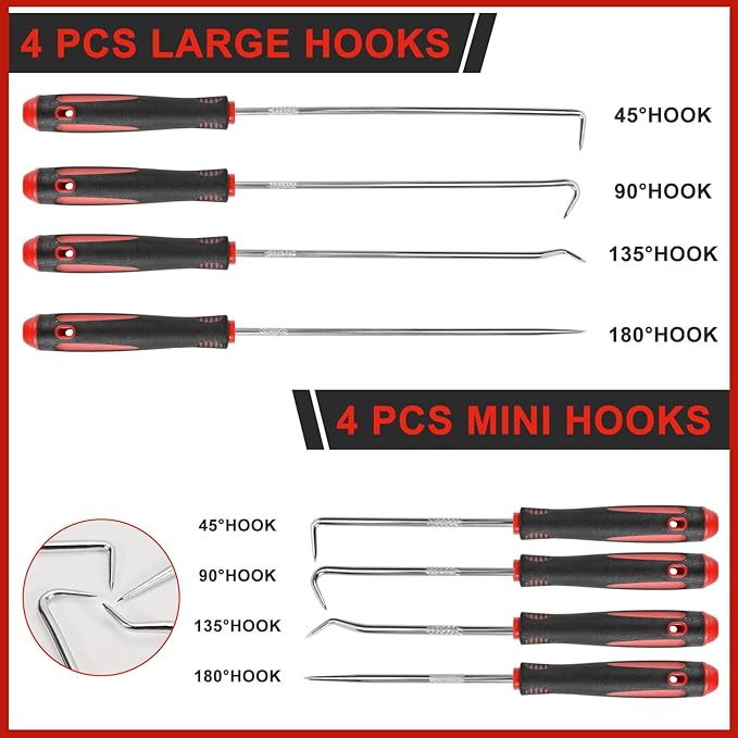 8PCS Precision Pick Set - Easy Removal Tool for Automotive Oil Seals, O-Rings, and Gaskets, Lock Pick Set, Picks, Pick Tool
