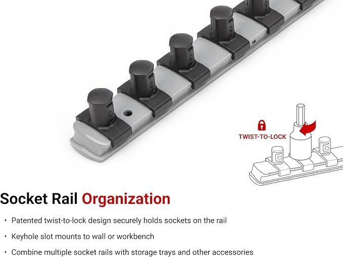 TEKTON Shallow External Star Socket Set, 14-Piece | SHD99100 | 3/8, 1/2 Inch Drive, (E4 - E24), Shallow, Socket Rail