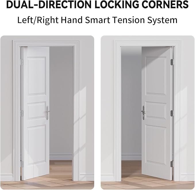 3 Pack Self Closing Door Hinges, 4 Inch Spring Loaded Door Hinges for Garage, Front, Back Door, Left/Right Hand, Adjustable Tension, 5/8'' Radius Corners, UL Listed, Brushed Nickel