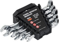 Garvee 5 Piece SAE Ratcheting Wrench Set Combination Ratcheting Wrench Set | 72-Tooth 5° Swing Arc 40Cr Steel, SAE 5/16" to 11/16" Coverage for Automotive Repair, Mechanical Maintenance & DIY Projects