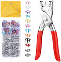 Snap Button Kit with 100pcs Press Pliers Fastener Tool,Colorful Five Claw Buckle Installation Plier Tool Set, Sewing Button Snaps for DIY Crafts, Clothing & Sewing Projects