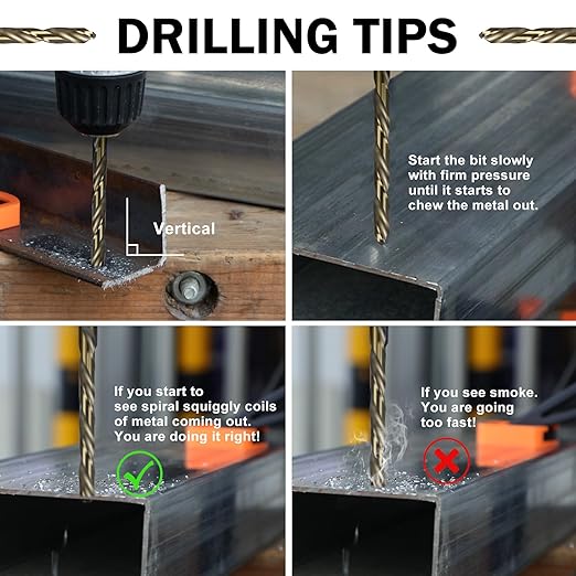 SALI Cobalt Drill Bit Set,20 Pack 1/16 Inch High Speed Steel Hex Shank Jobber Drill Bits, for Hardwood, Aluminum,Metal,Copper,Alloyed Steel