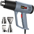 Heat Gun LCD Digital Display 7-Level Temperature Control 122-1202℉ Hot Air Gun with 4 Nozzles Fast Heating Overload Protection for Shrink Tubing, Vinyl Wrap, Crafting,Resin, 5Ft Power Cord