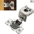 10 Pack (5 Pairs) 1-1/2" Overlay Soft Close Cabinet Hinges, Satin Nickel Stainless Steel Concealed Hinges with 3D Self-Closing for Face Frame Doors & Kitchens
