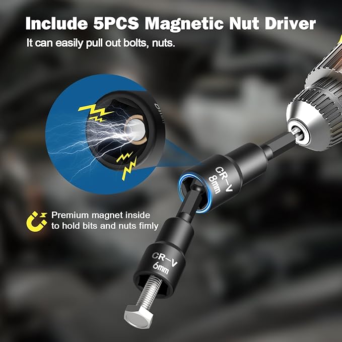 VANPO Torque Screwdriver Set 10-60 in-lb, 99-Piece Torque Driver Kit | with T-Bar & 1/4" Quick-Change Adapter, Adjustable for Scope Mounting, Bicycle & Electronics Maintenance
