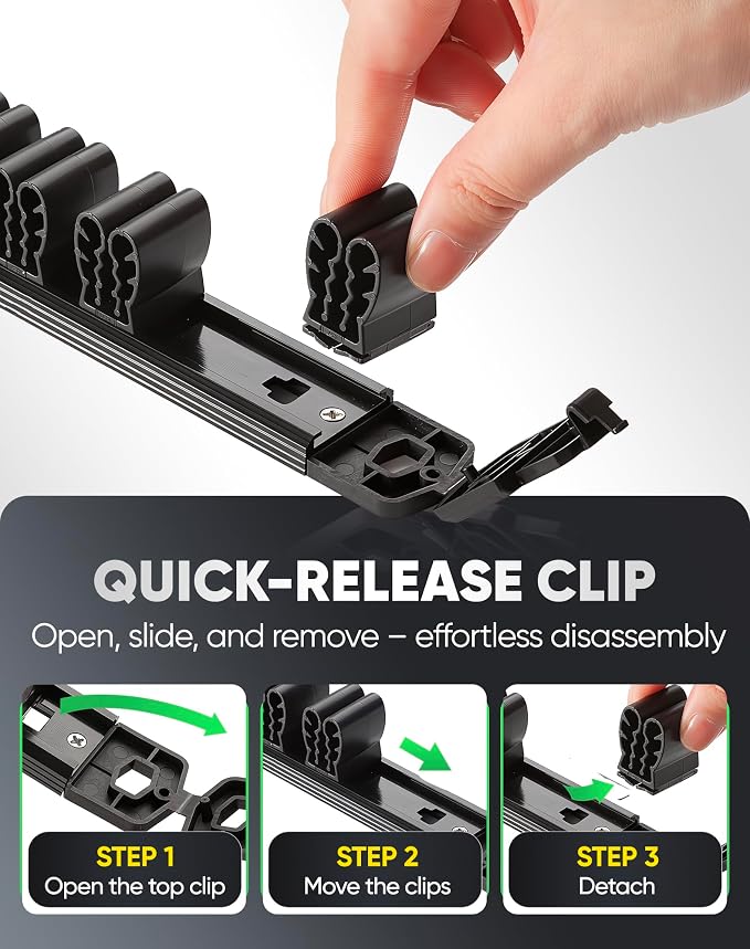 ALOANES 3PC Magnetic Screwdriver Organizer - 36 Slot Aluminum Alloy Rail for Toolbox & Metal Pegboard, Strong Magnetic Holder for Wrenches, Pliers, Workshop Garage Storage(Black)