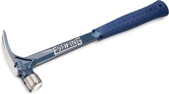 ESTWING Ultra Series Hammer - 15 oz USA Made Rip Claw Framing Hammer with Smooth Face & Shock Reduction Grip - E6-15S