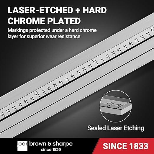 TESA Brown & Sharpe 599-579-8-1 Stainless Steel Dial Caliper, White Face, 0"-8" Range, +/-0.001" Accuracy, 0.001" Resolution, Meets DIN 862 Specifications