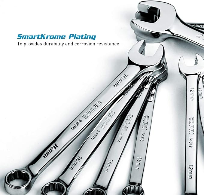 Capri Tools Combination Wrench Set with The Mechanic's Tray, Metric 6 to 24 mm, 19-Piece