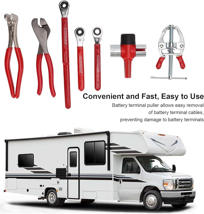 7pcs Battery Service Kit Terminal Pliers Wrench Set Battery Terminal Pliers
