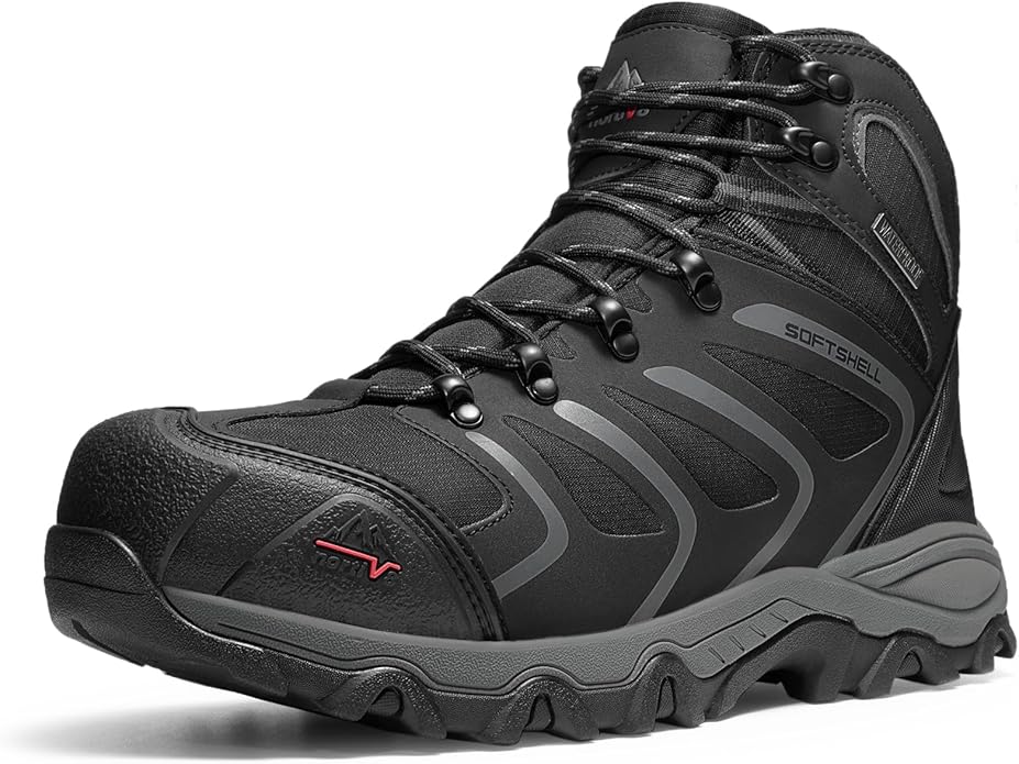 NORTIV 8 Waterproof Work Boots for Men Steel Toe Safety Construction Boots ARMADILLO-STL