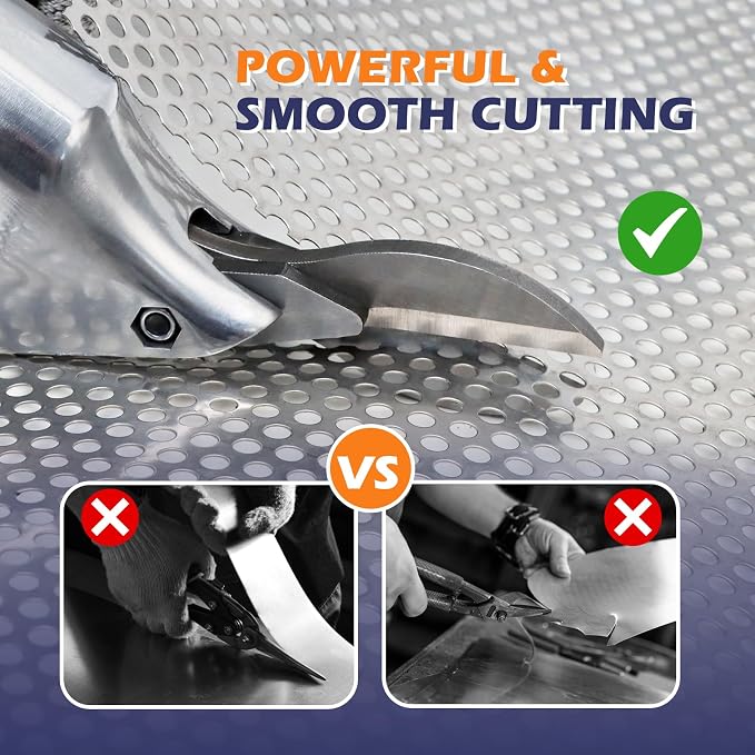 VLOXO Drill Metal Shear Attachment Shear Metal Cutter with 360-Degree Pivoting Head Cordless Electric Drill Attachment Professional Metal Cutting Tool for Cuts Iron Sheet Aluminum and Copper