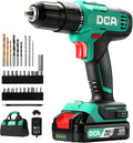 DCA 20V Cordless Hammer Drill Set, 354 In-lb Torque, 1/2" Keyless Chuck, 22500 IPM, 2 Variable Speeds, 18+1+1 Position, 14 Drill/Driver Bits for Brick, Metal, Wood ADJZ2035i13 (Renewed)