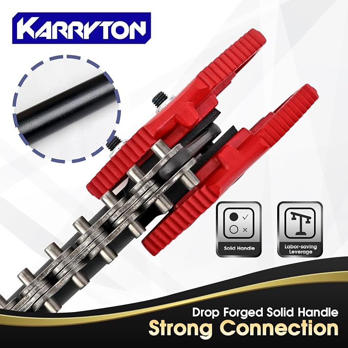 36" Chain Pipe Wrench, Fits 3/4"-4" Pipe Diameters, 28" Chain Length Max Breaking Load 18000LBs, Heavy Duty Chain Tongs for Pipe Installation, Oil Fields Operations and Maintenance