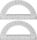 Zonon 2 Pcs 6 Inch Plastic Protractor Math Protractors 180 Degrees Angle Measurement, Translucent for Geometry Classroom Kid Student School Office Supplies (Grey)