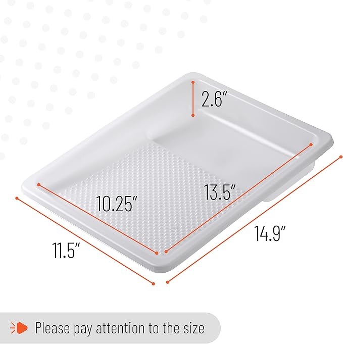 Bates- Paint Tray Liner, 9 Inch, 20 Pack, Paint Pans Trays, Plastic Paint Tray, Disposable Paint Tray, Paint Roller Tray, Paint Trays for Painting Walls, Roller Tray Liners, Paint Pan Liners