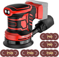 5-Inch Random Orbital Sander, Cordless Sanding Machine Compatible with Milwaukee 20V Battery(NO Battery), Brushless Electric Sander with Dust Collector (Dark Red)