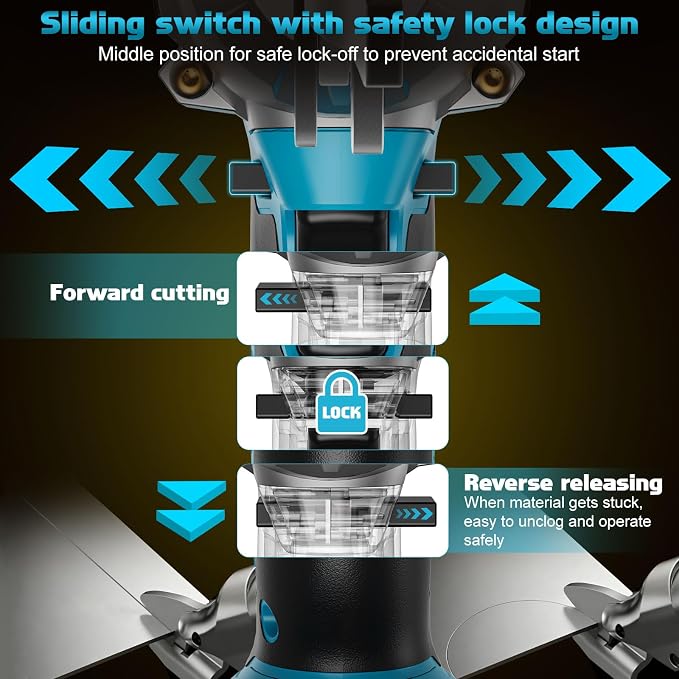 Cordless Metal Shear Compatible for Makita 18V, Brushless Electric Metal Shears 1600RPM for HVAC Ducts, Auto Body Panels &Fencing,Stainless Steel Cutter with LED Light (Tool Only