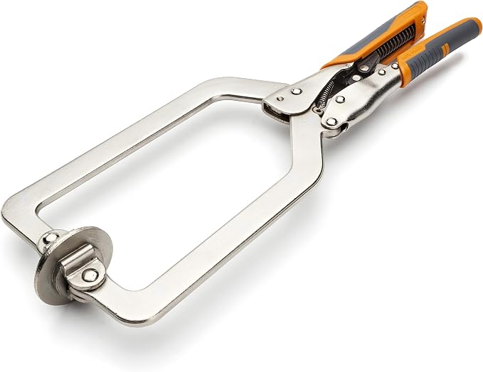 BORA Auto Adjust 6 inch Locking Vise Grip Clamp - Heavy Duty Multi Purpose Welding Clamps with Comfortable Grips Perfect C Clamp for Woodworking, Welding, and Metalworking