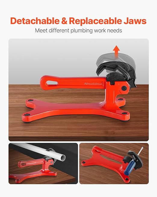 VEVOR Portable Pipe Vise, Lightweight Aluminum Pipe Vise with 1/8" to 1-1/2" Clamping Capacity, Ideal for Onsite Plumbing Installation, Repair, and Maintenance