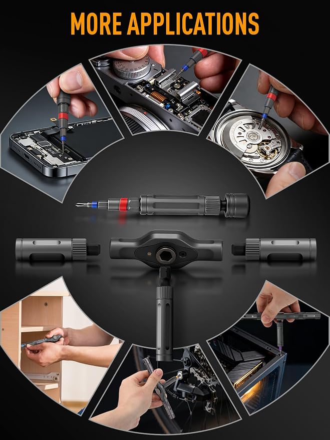 KELIN 68 IN 1 Magnetic Ratchet Screwdriver Set, T Handle Ratchet Screwdriver Kits with S2 Steel Bits for Home Daily Repair, Precision Electrical Appliance Repair, for Men Husband