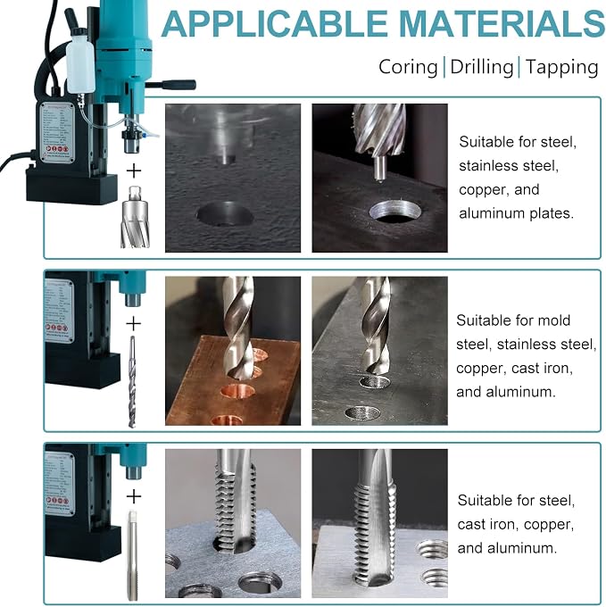 Mag Drill Press, 1800W Magnetic Drill, 2-3/18 inch Max Boring Diameter, 3370lbf/15000N Mag Force, Portable Electric Mag Drill Press for Metal Surface