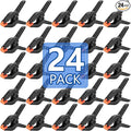 24 Pack 3.5 inch Plastic Spring Clamps, Black Heavy Duty Clips, Backdrop Clips, Plastic Clamps for Crafts, Backdrop Stand, Woodworking, Photography