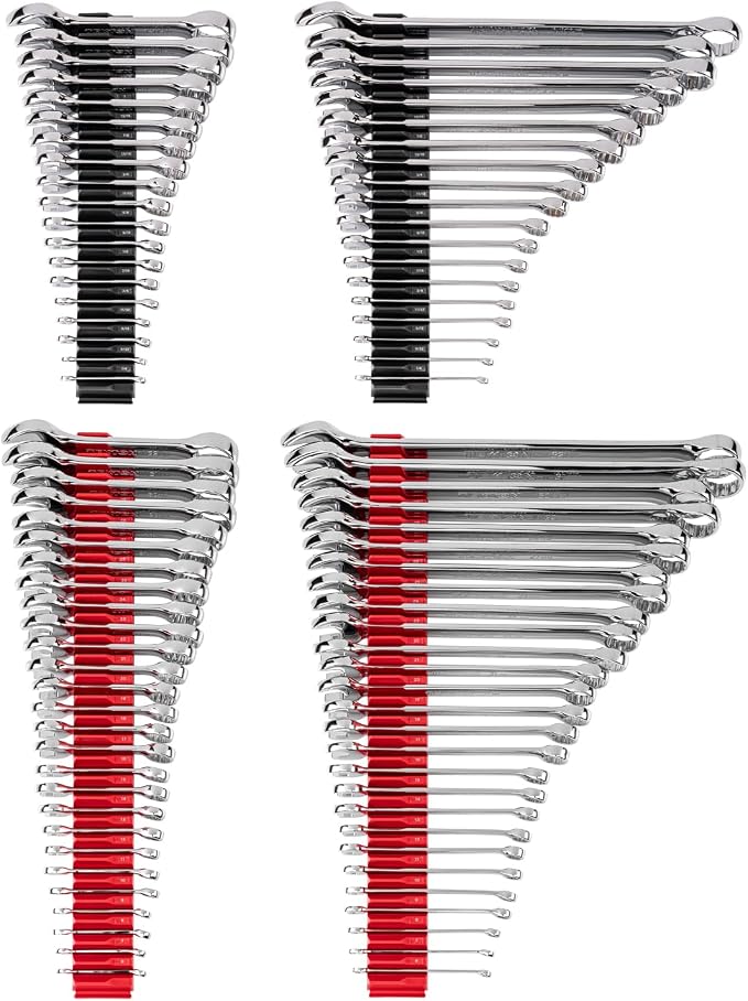 TEKTON Stubby and Standard Combination Wrench Set, 92-Piece | WCB95912 | (1/4 - 1-1/4 in., 6 - 32 mm), Modular Organizers, Chrome Finish