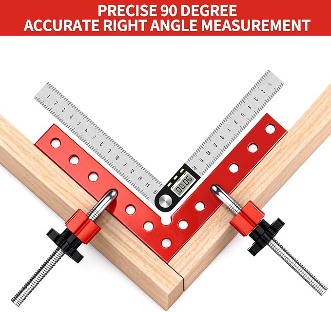 Corner Clamp for Woodworking, 4 Pack 5.5" Aluminum Right Angle Positioning Clamp, Positioning Squares for Picture Frame, Box, Cabinets, Drawers, Wood working tools (Style 1)
