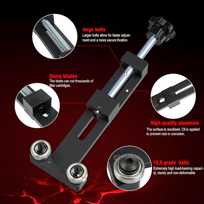 3mirrors LS Engine Oil Filter Cutter - Extra Large Cutting Range Up to 5.89" - Heavy Duty 6061 Billet Aluminum & CNC Machined - Reusable Tool with Replacement Blade