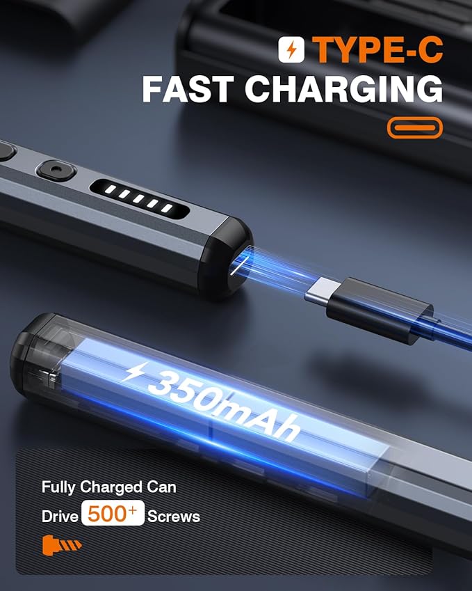 JOREST Mini Electric Screwdriver, Small Cordless Precision Screwdriver set with 38 Magnetic Bits, 5 Torque Settings, Repair Tool for iPhones, Laptop, Drone, Game Console, Camera; Gift for Father