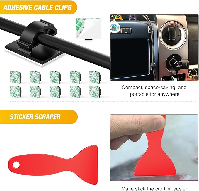 GOOACC 88Pcs Trim Removal Tool, Auto Push Pin Bumper Retainer Clip Set Fastener Terminal Remover Tool Adhesive Cable Clips Pry Kit Car Panel Radio Removal Auto Clip Pliers