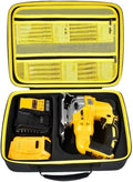 ANKHOH EVA Hard Case for DEWALT DCS334B/DCS335B Jig Saw, Yellow | Custom-fit EVA jigsaw Case with Blade, Battery and Charger Storage, Handle and Shoulder Strap, Box Only