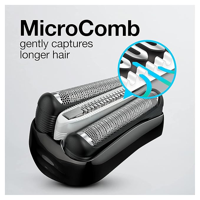 Braun Electric Series 3 Razor with Precision Trimmer, Rechargeable, Wet & Dry Foil Shaver for Men, Blue/Black, 4 Piece (Pack of 2)