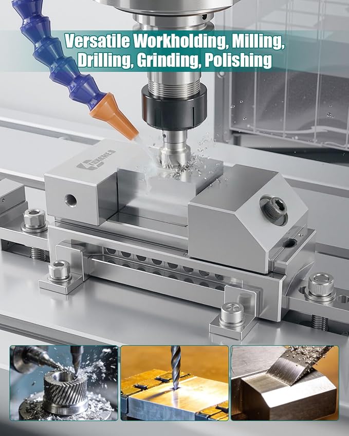 2In Precision Screwless Mini Grinding Vise, Alloy Steel Insert Vise
