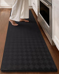 Color&Geometry Anti Fatigue Cushioned Kitchen Floor Mats,17"X71",Long Runner Rug Non Slip Waterproof,Memory Foam Padded Standing Mat for Front Sink,Black